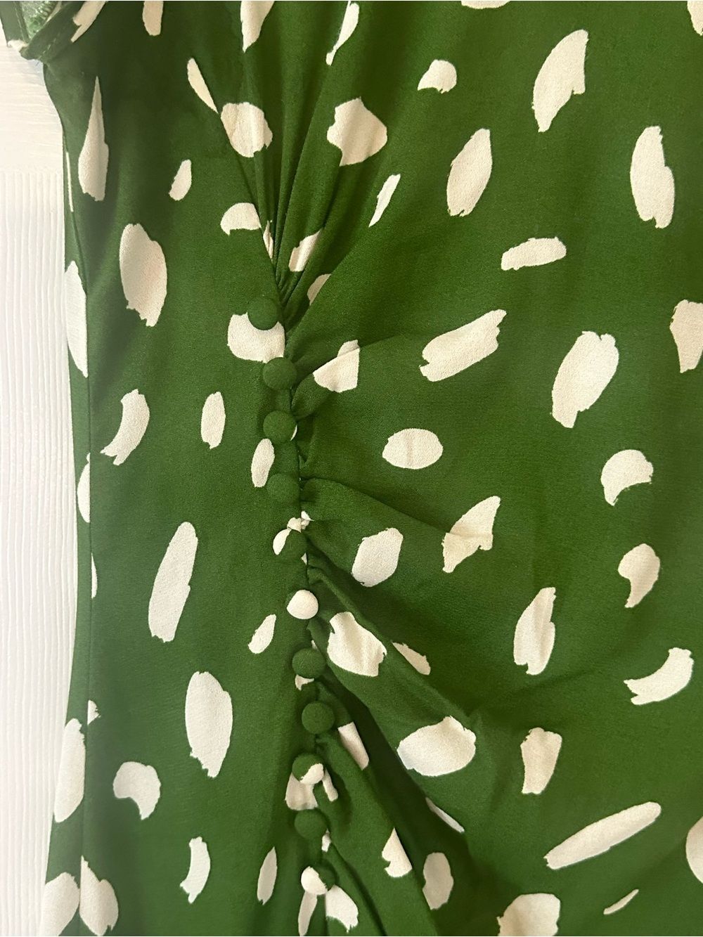 Reformation Remi Green & White Print Selina Mini Dress - Picture 5 of 8